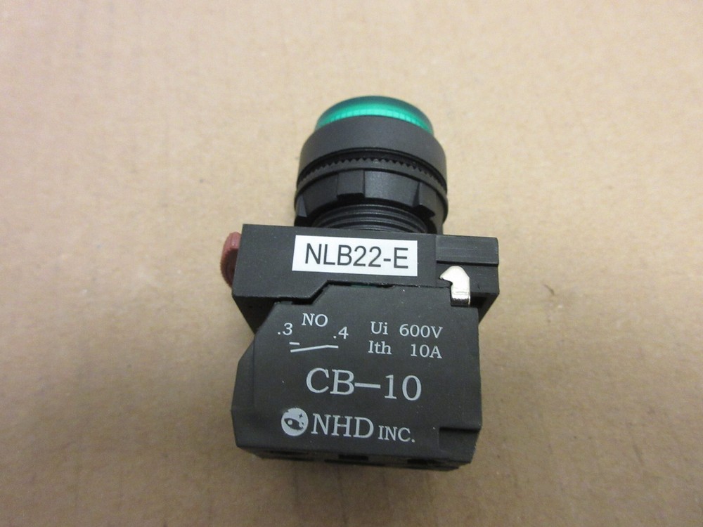 NHD NLB22-E10 GA Elevation Head Push Button 1a 24V Green