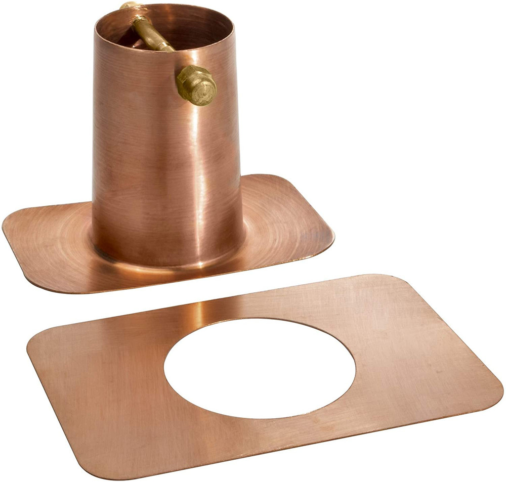 20040 Pure Copper Brass Bolt Rain Chain Gutter Adapter, Stan