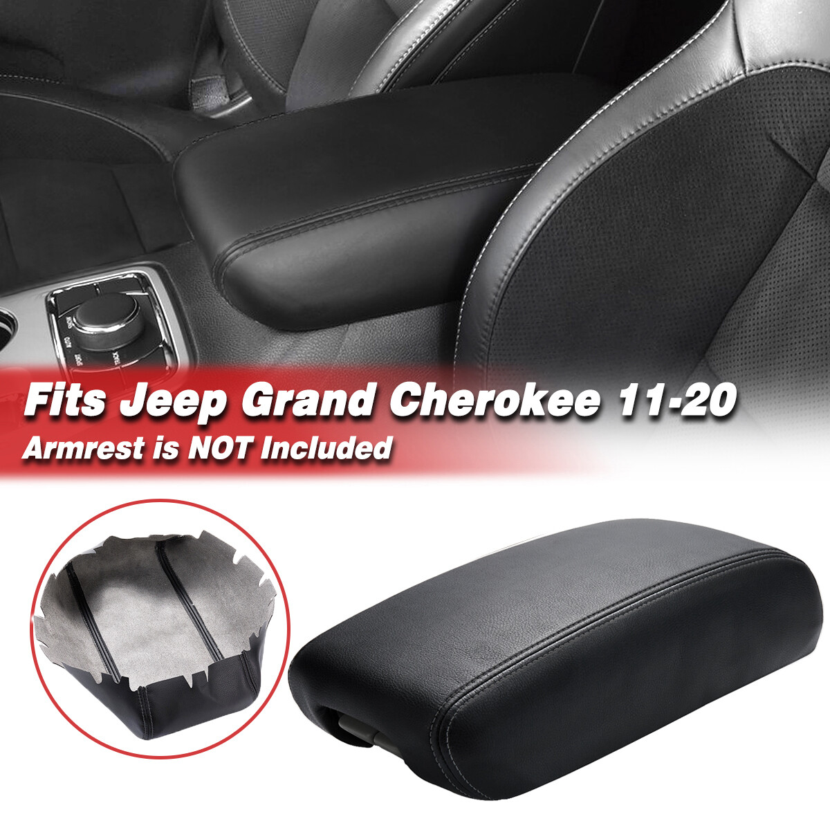 Fits 2011-2020 Dodge Durango Middle Console Lid Armrest Replacement Cover Black