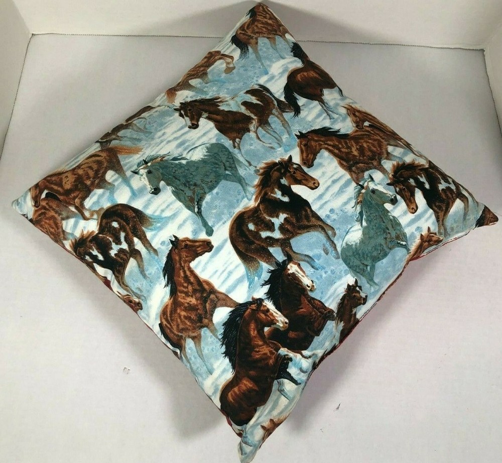 Versatile Horse Themed Throw Pillow - 12 x 12 - Two Sided