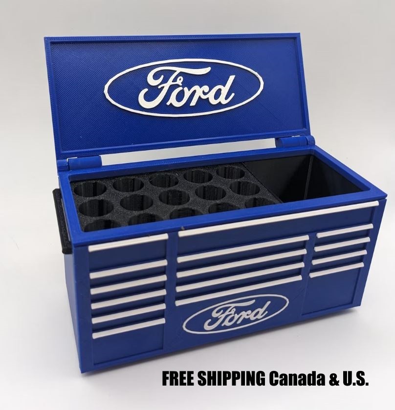 Ford Desk Organizer – Mini Toolbox Pen Holder | Office & Workshop Gift