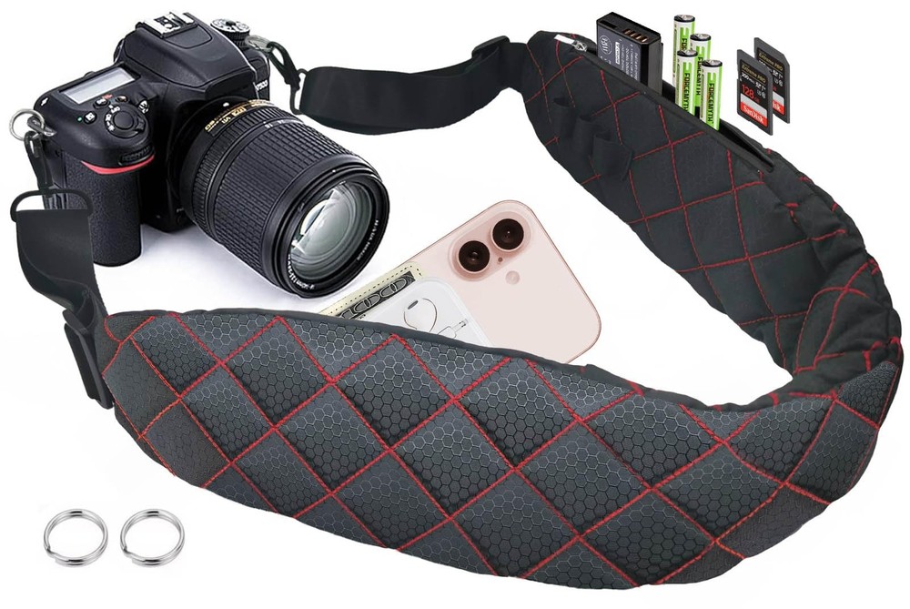 LONPAI Ultra Comfortable Rapid Camera Neck Strap with Accessories 53", Black