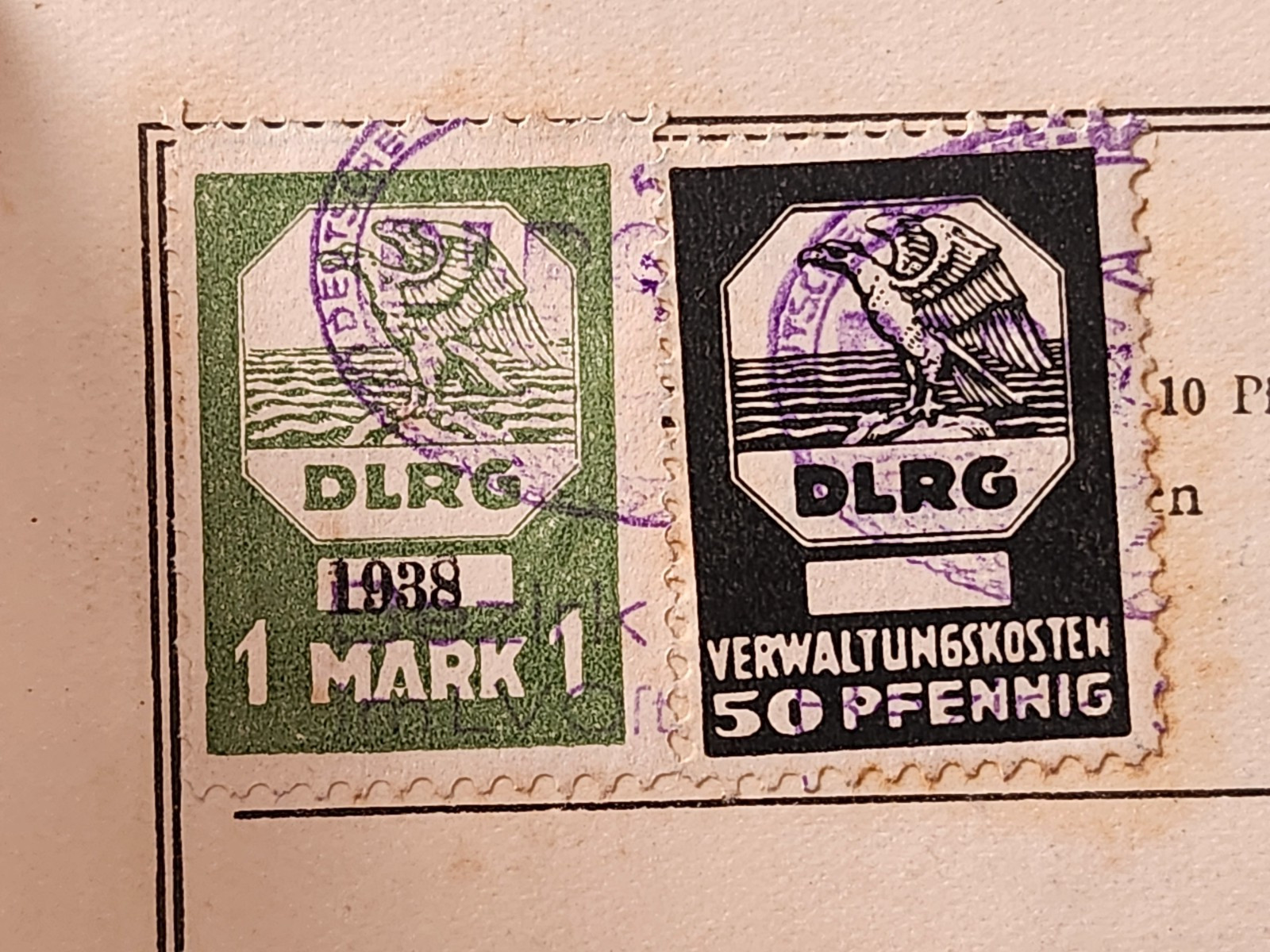 WW2 Germany. Mitgliedskarte DLRG (1938)