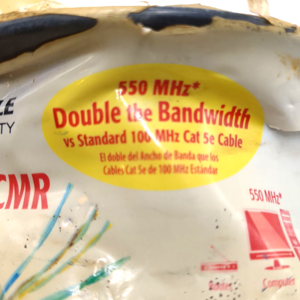 100' Spool Cat 6 Cable / CMR Rated / Blue 23-4 (Riser) Data Cable / Made in USA