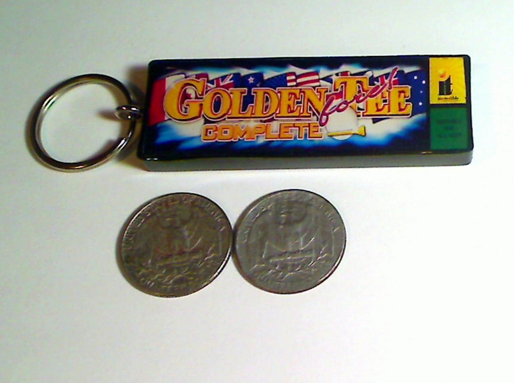 Golden Tee Fore Complete Arcade Marquee Coin Door Keychain