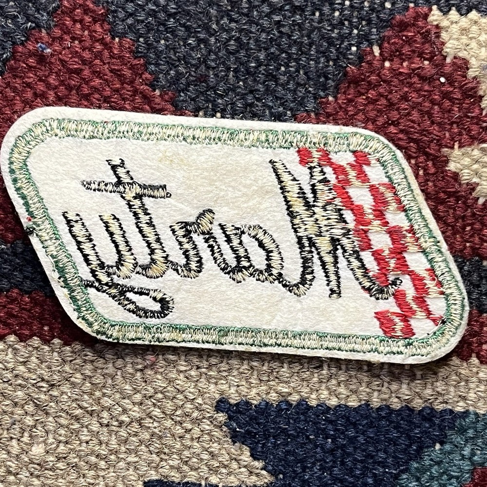 Vintage Marty Checker Flag Racing Wool Felt Name Patch
