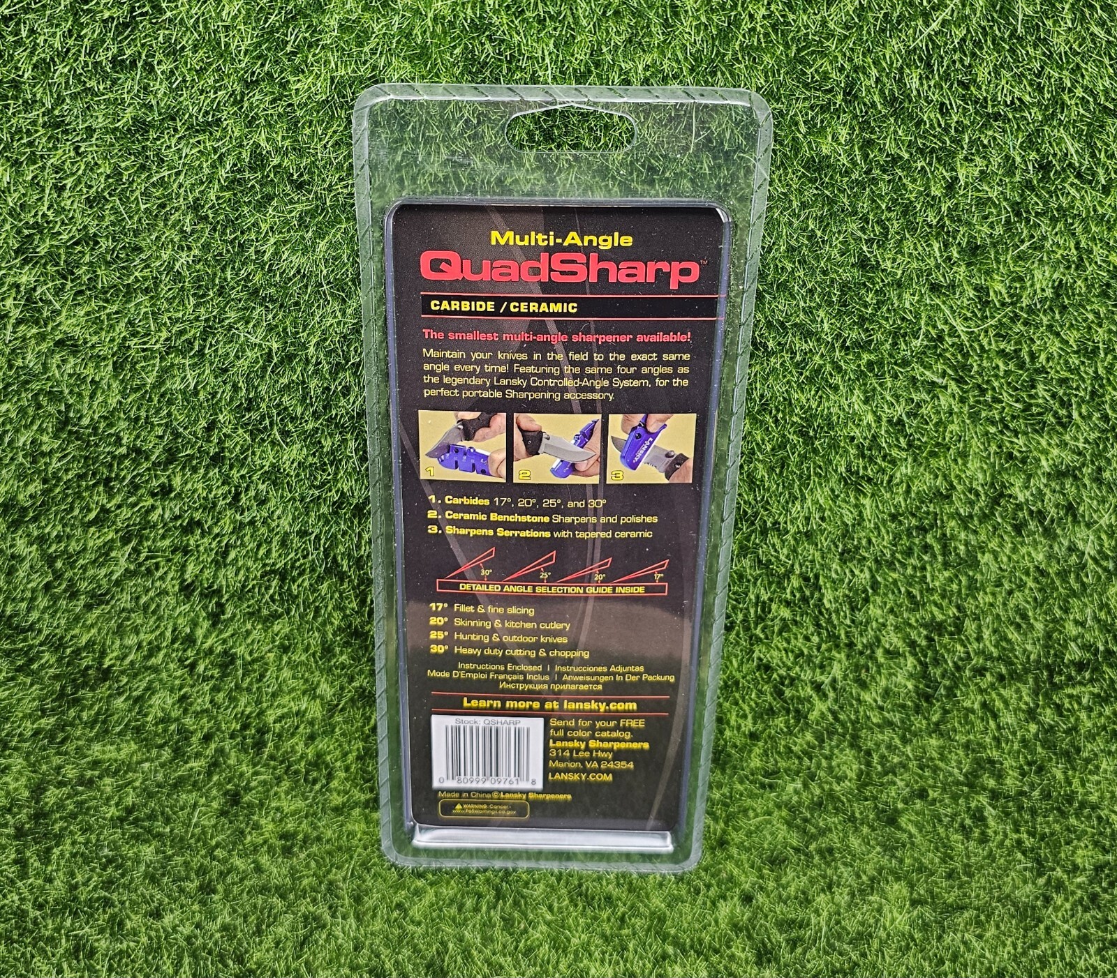 Lansky QuadSharp Carbide/Ceramic Portable Multi-Angle Knife Sharpener - Q-SHARP