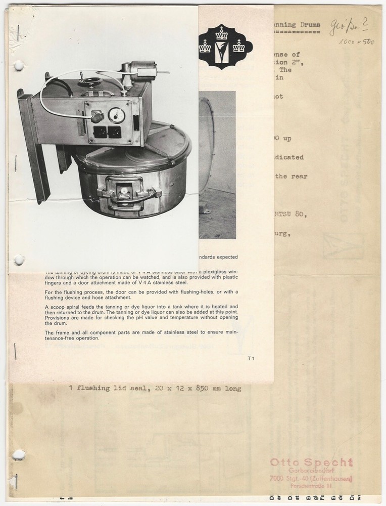 1970s Otto Sprecht Experimental Tanning Drums Instruments Promotional Materials