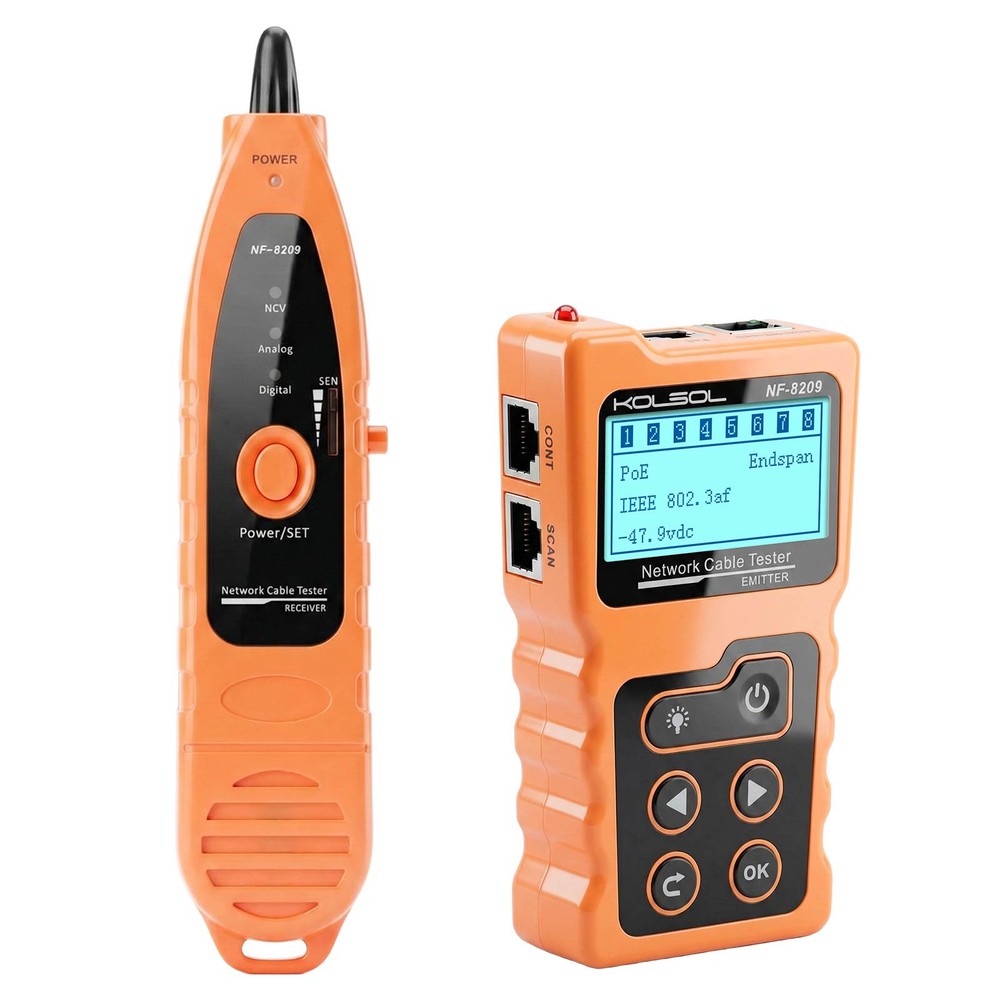 Network Cable Tester NF-8209 for LAN CAT5 CAT6 POE Checker Ethernet Wire Tracker