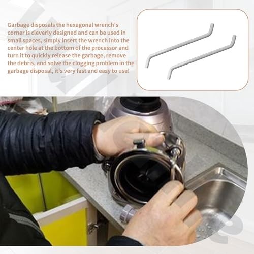 Garbage Disposal Unjamming Wrench Tool - Fix Jams & Clutter, Silver