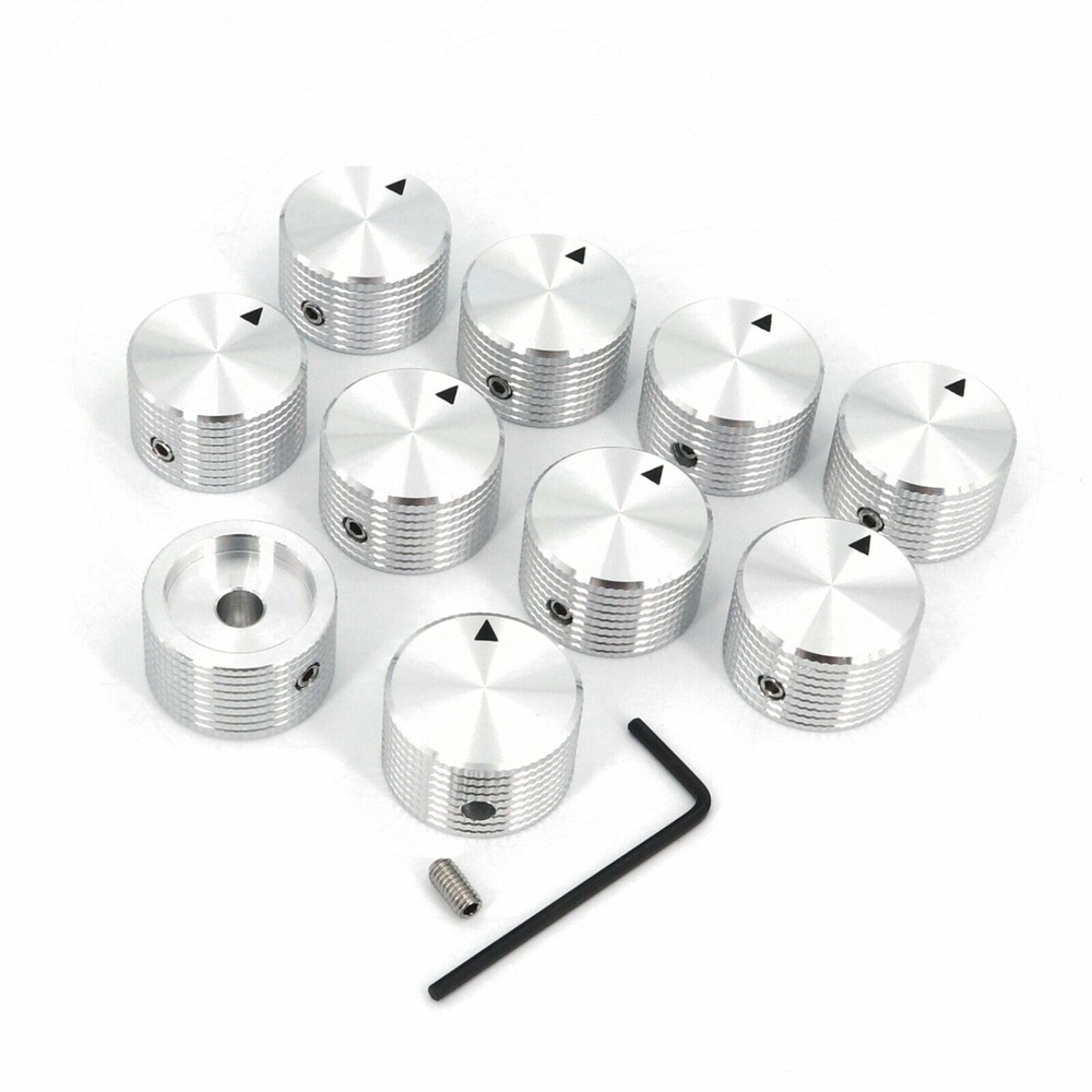 10PCS SOLID Aluminum Amplifier Control VOLUME Rotary Cap Potentiometer Knob 6mm