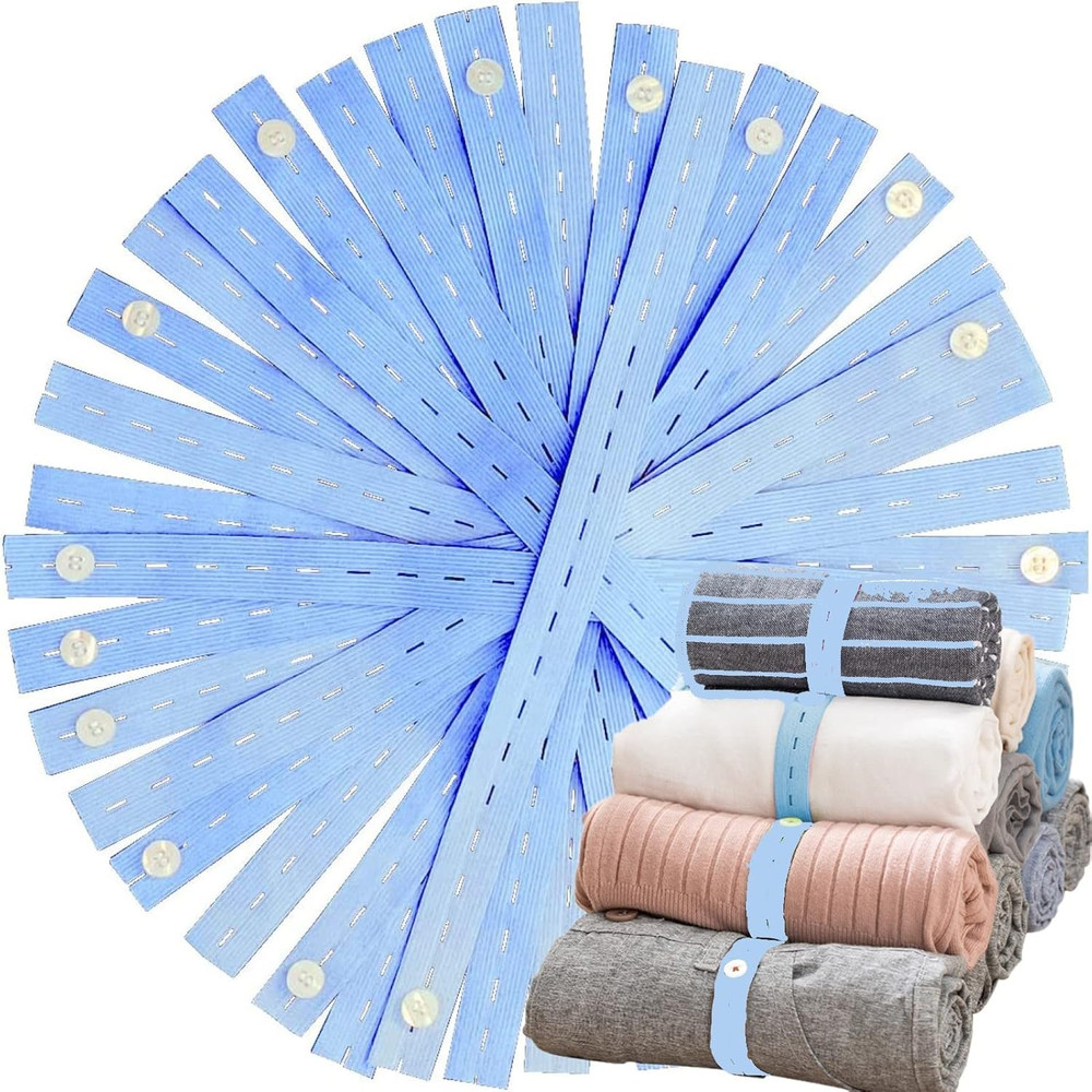 Elastic Bed Sheet Organizer Bands - 20Pcs Adjustable Storage Straps, Blue