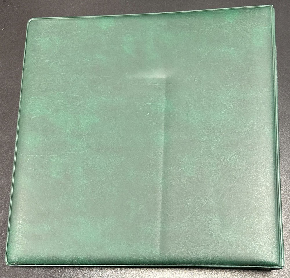 Vintage Green Padded 22 Ring 2" Stamp Binder - Lot of 2, Empty