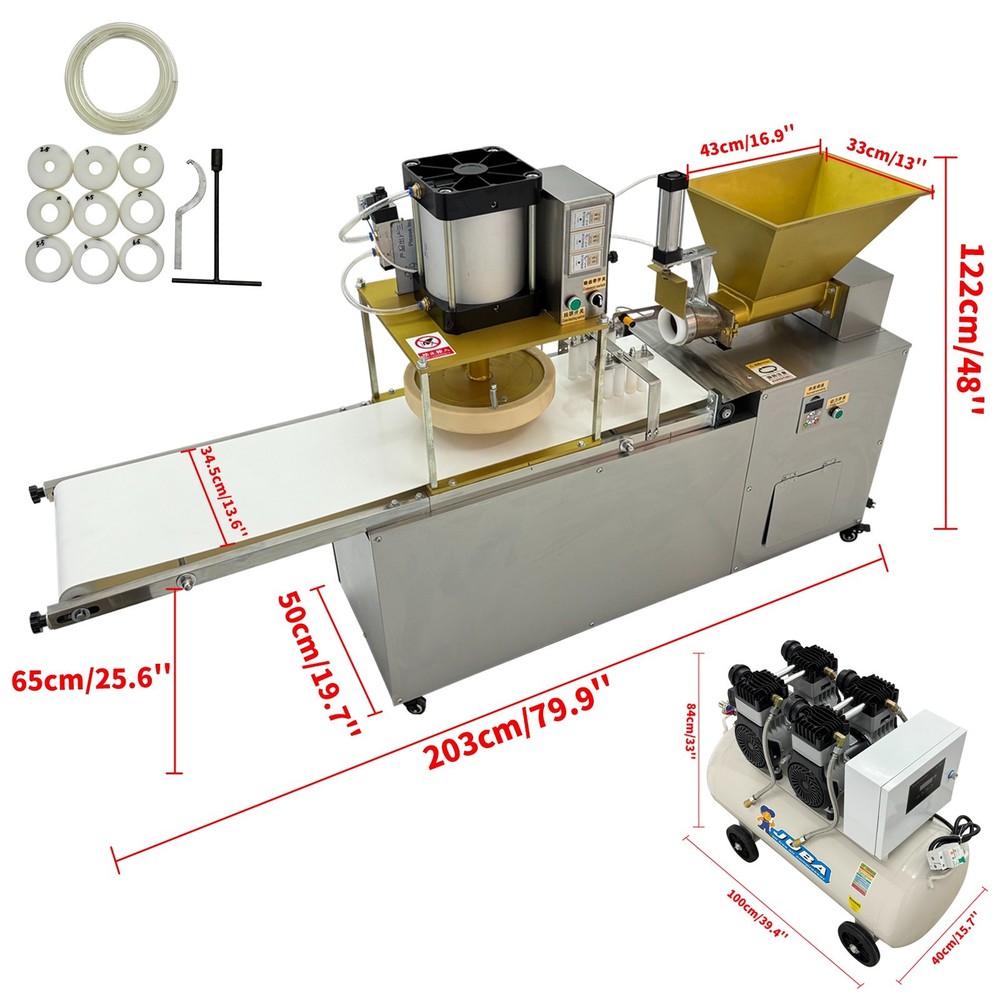 Commercial 110V Automatic Dough Divider and Press Machine with 120L Air Pump