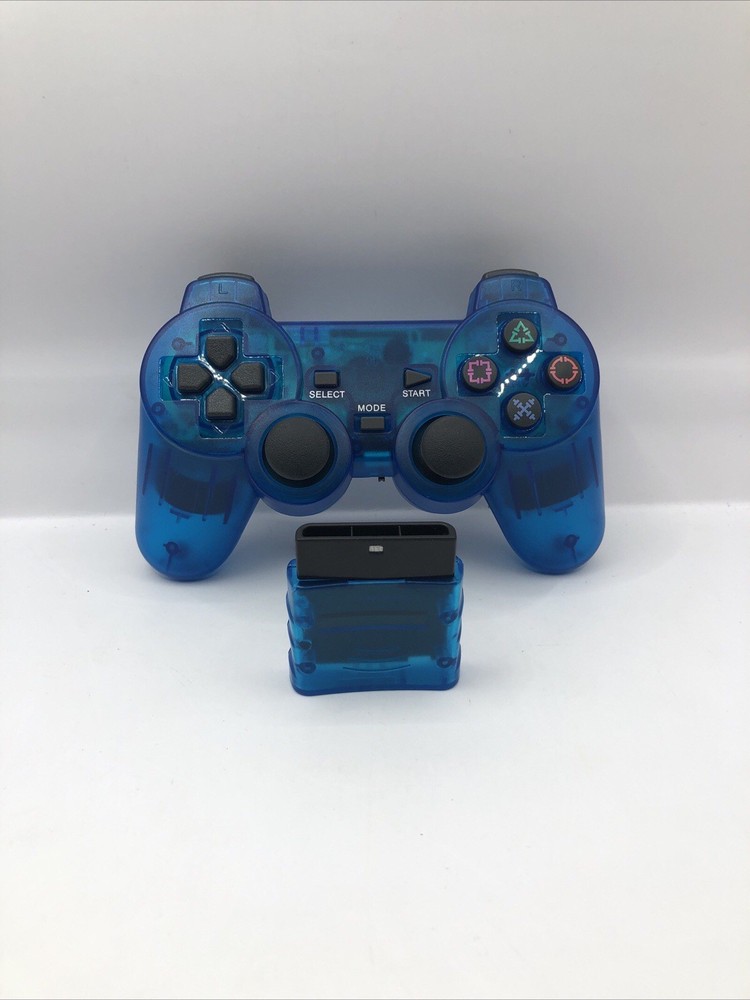 PlayStation 2 PS2 Wireless Controller Blue Third Party Tested Works