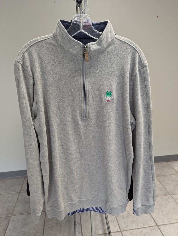 NWT MEN'S STRAIGHT DOWN BURNSIDE PULLOVER, SIZE: S, COLOR: LIGHT GRAY (M6)