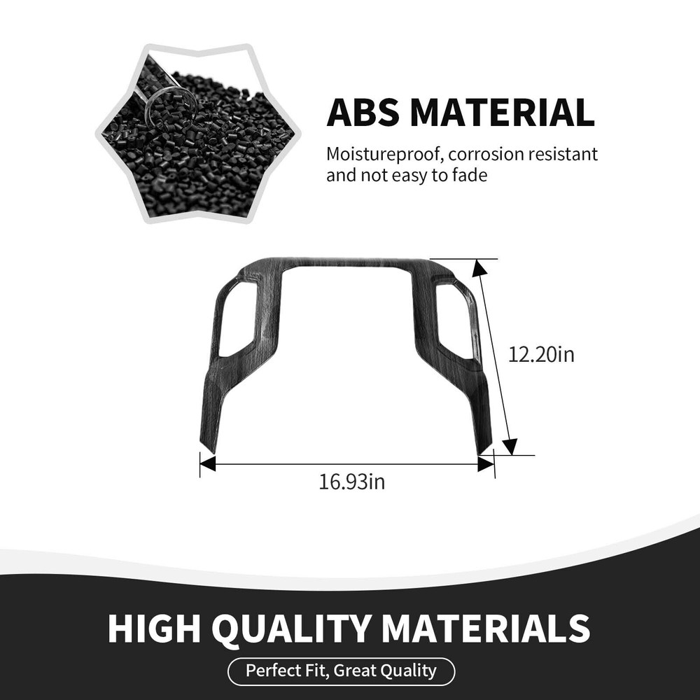 Carbon Fiber Steering Wheel Navigation Dash Cover Trim For Chevy Silverado 19-24