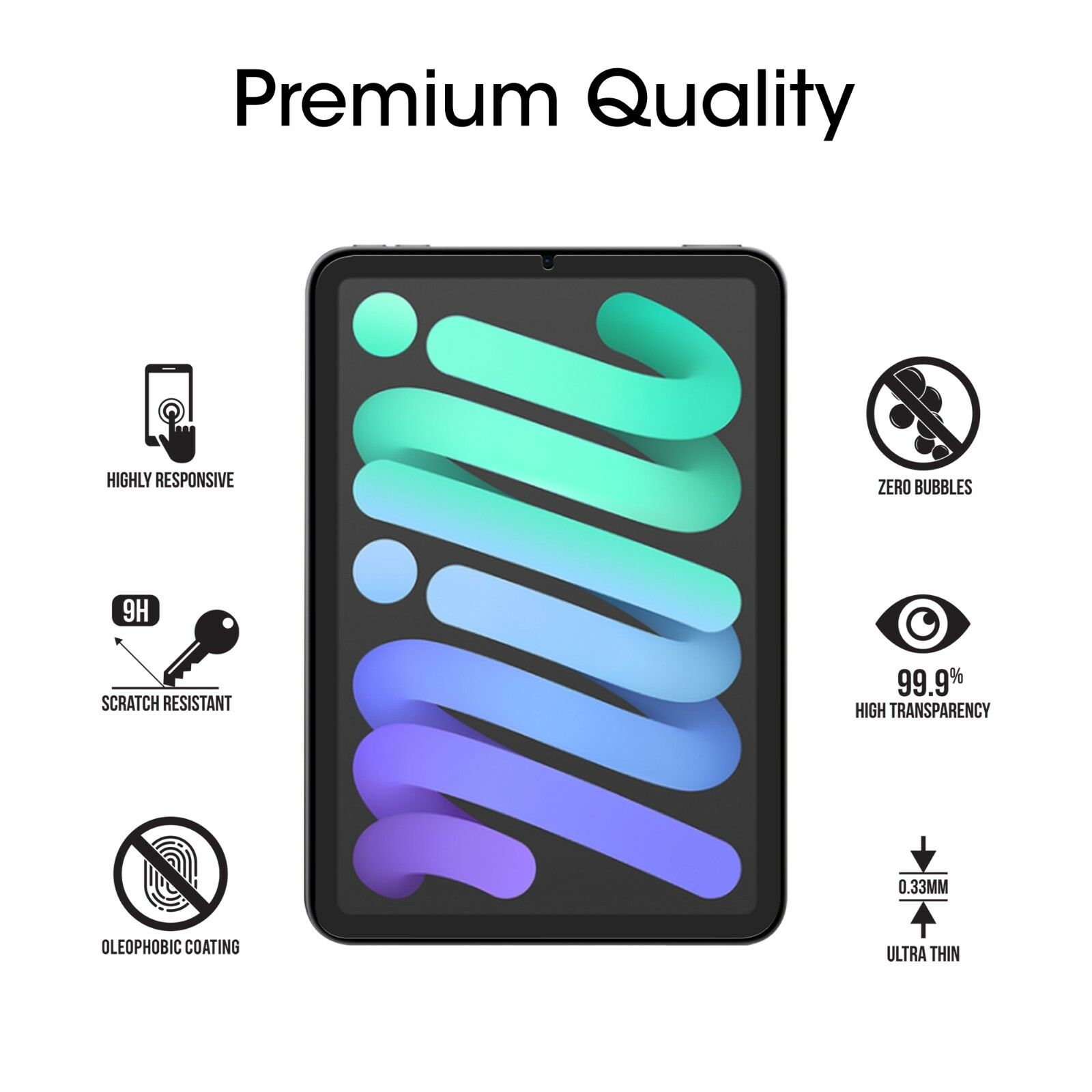 (2-Pack) amFilm iPad Mini 6 Tempered Glass Screen Protector (6th Gen, 2021)