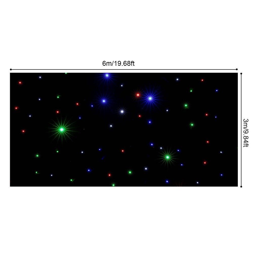 LED Stage Backdrop 20FTx10F LED Star Light Curtain Backdrops w/Remote Control