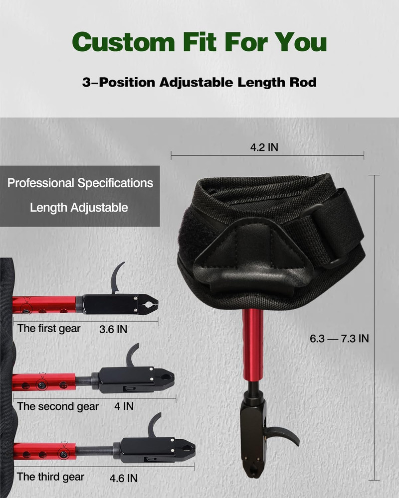Archery Wrist Release Aid for Compound Bow – Auto-Closing Jaws & 3-Stage Adjusta