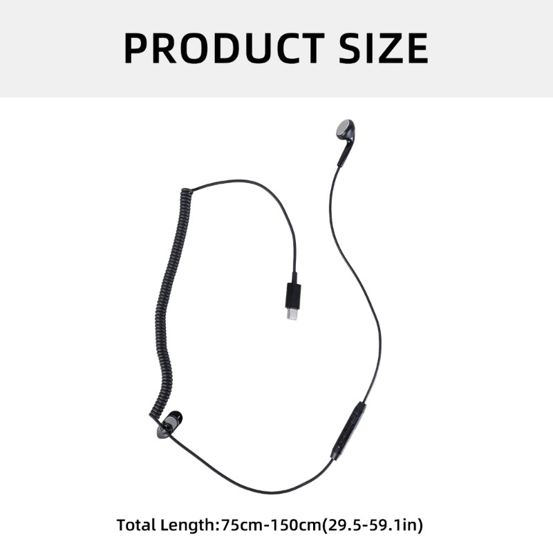 Spring USB Type C Single Side Earphones for Driver with Call Support and Volumes