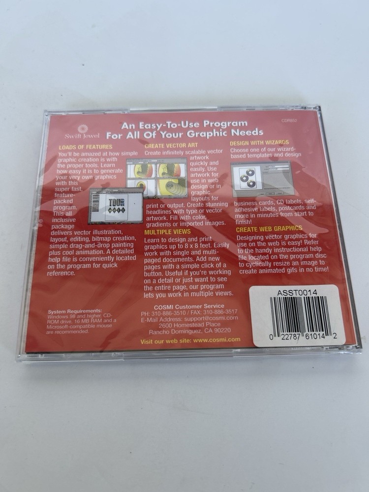 Sealed Cosmi Create Design Publish PC CD ROM Vintage Software New