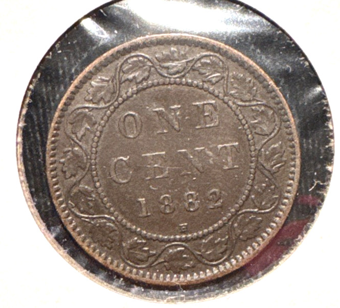 Canada 1882 H large cent KM 7 XF
