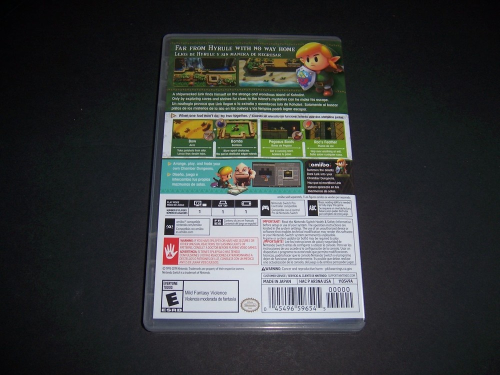 Authentic Replacement Case Box Case Only Legend of Zelda Link's Awakening Switch