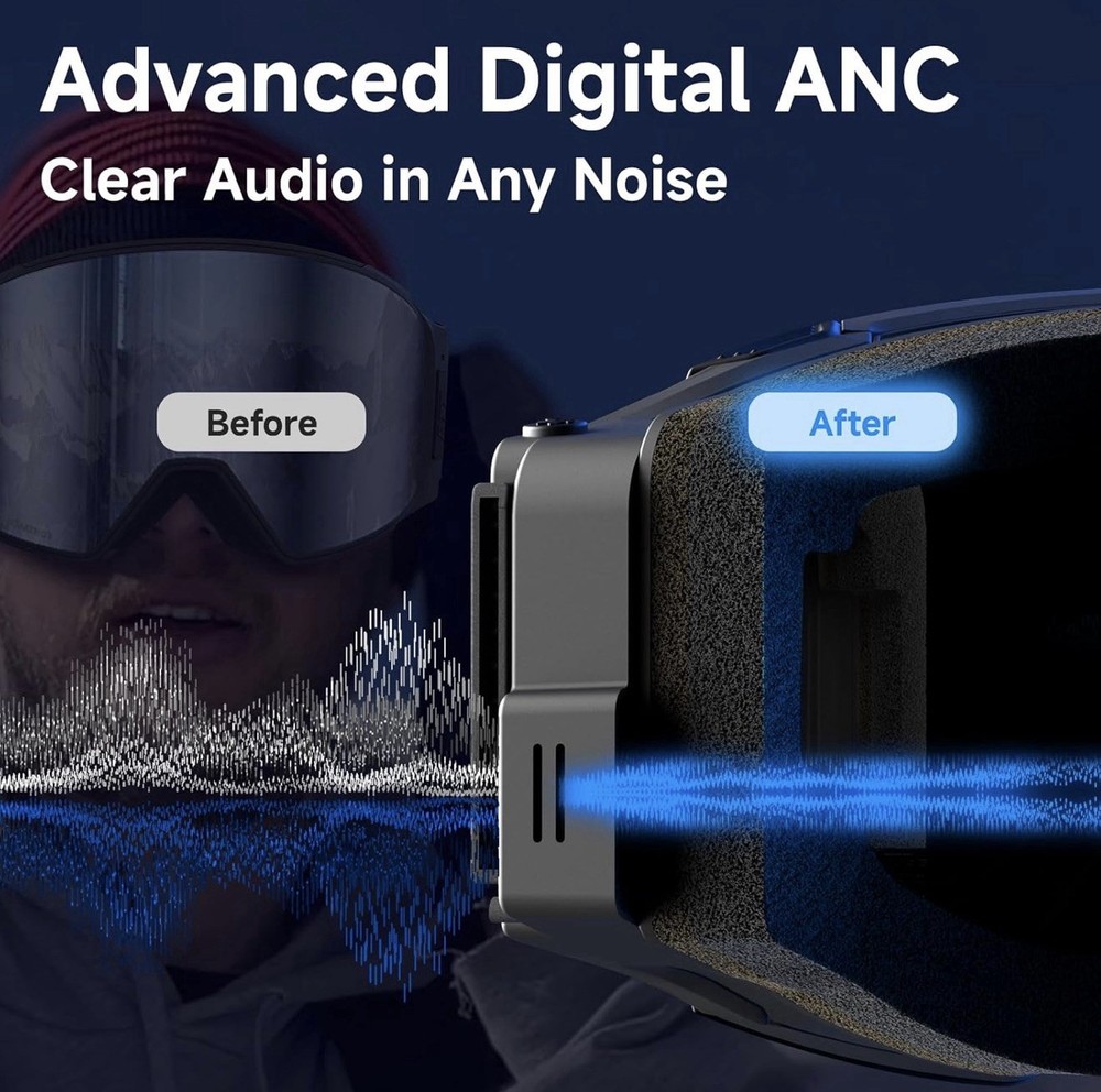 SkiWarrior Smart Wireless Intercom Audio Ski Goggles Model G03 Black /Pink