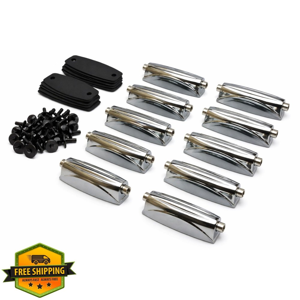 ROSS Double End Drum Lugs Chrome 10 Pack 2" Spacing 7/32" Thread