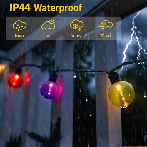 Solar String Lights Outdoor, 7Ft Globe Multicolor String Lights 1 Pack-Colorful