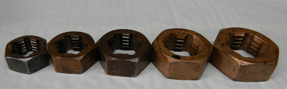 SNAP-ON 5PC SAE-NC COARSE THREAD HEX NUT RETHREADING DIES 3/4"-1-1/4" #TRC5