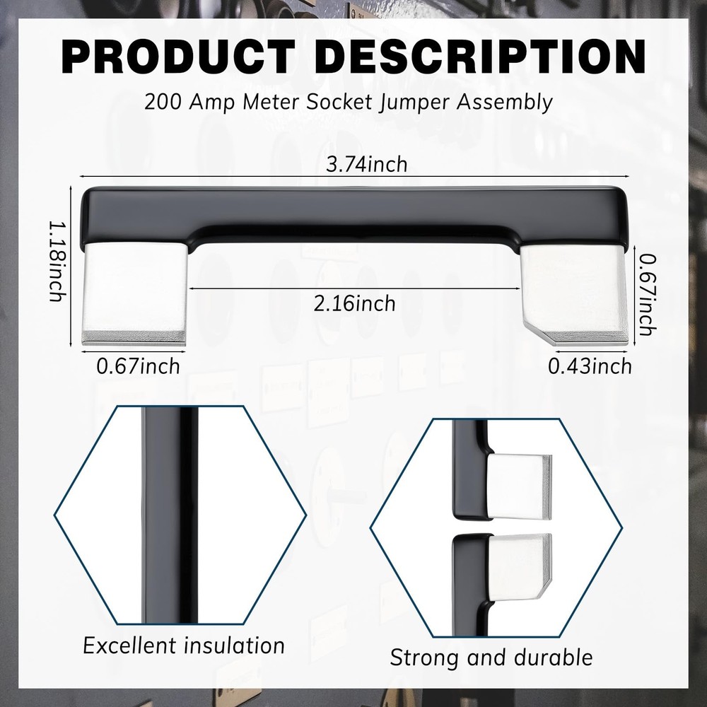 Relaxweex 2 Pcs 200 Amp Meter Socket Jumper Assembly Bypass for black