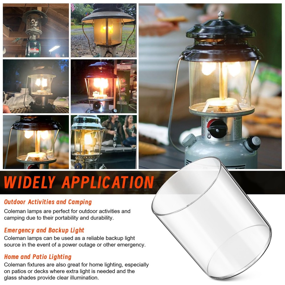 Glass Globe for Fueled Lanterns Replacement Coleman Lantern Large, clear