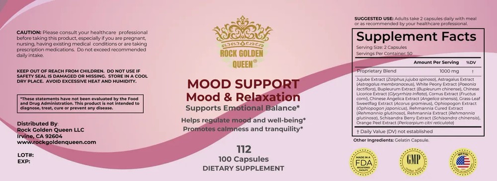 RGQ112 - MOOD SUPPORT Mood & Relaxation, 100 Capsules
