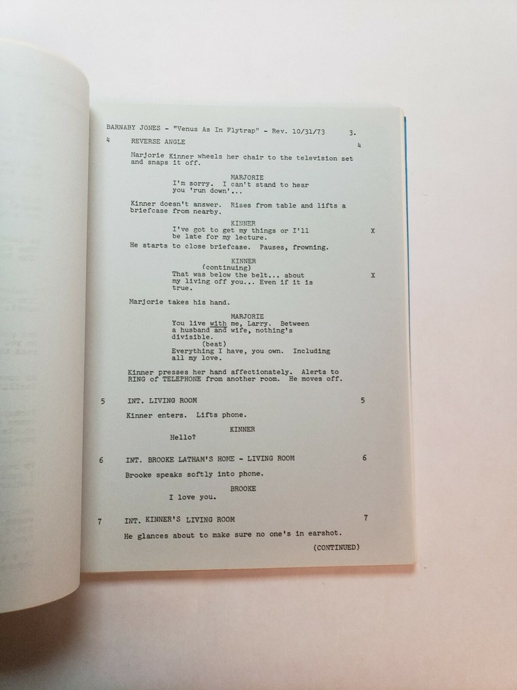 BARNABY JONES / Robert Heverly 1973 TV Script, Jack Ging "Venus as in Flytrap"