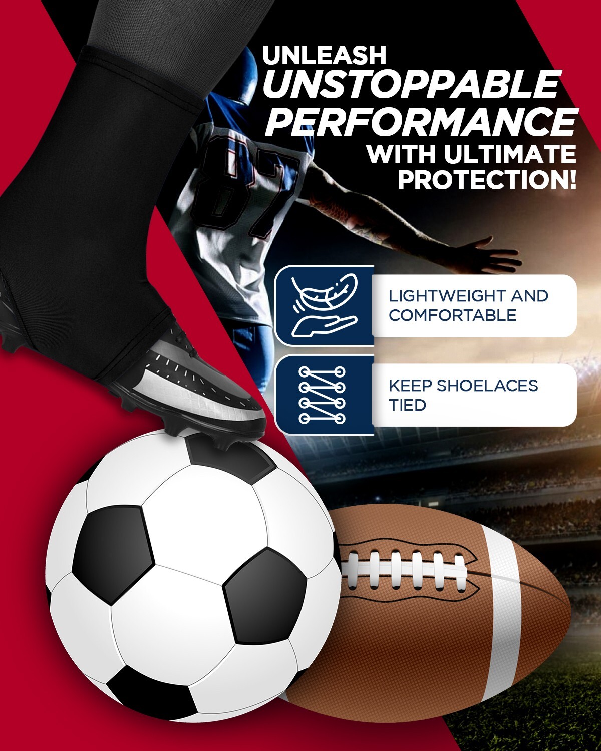 Exxact Sports Football Spat Covers, Spats for Men and Boys