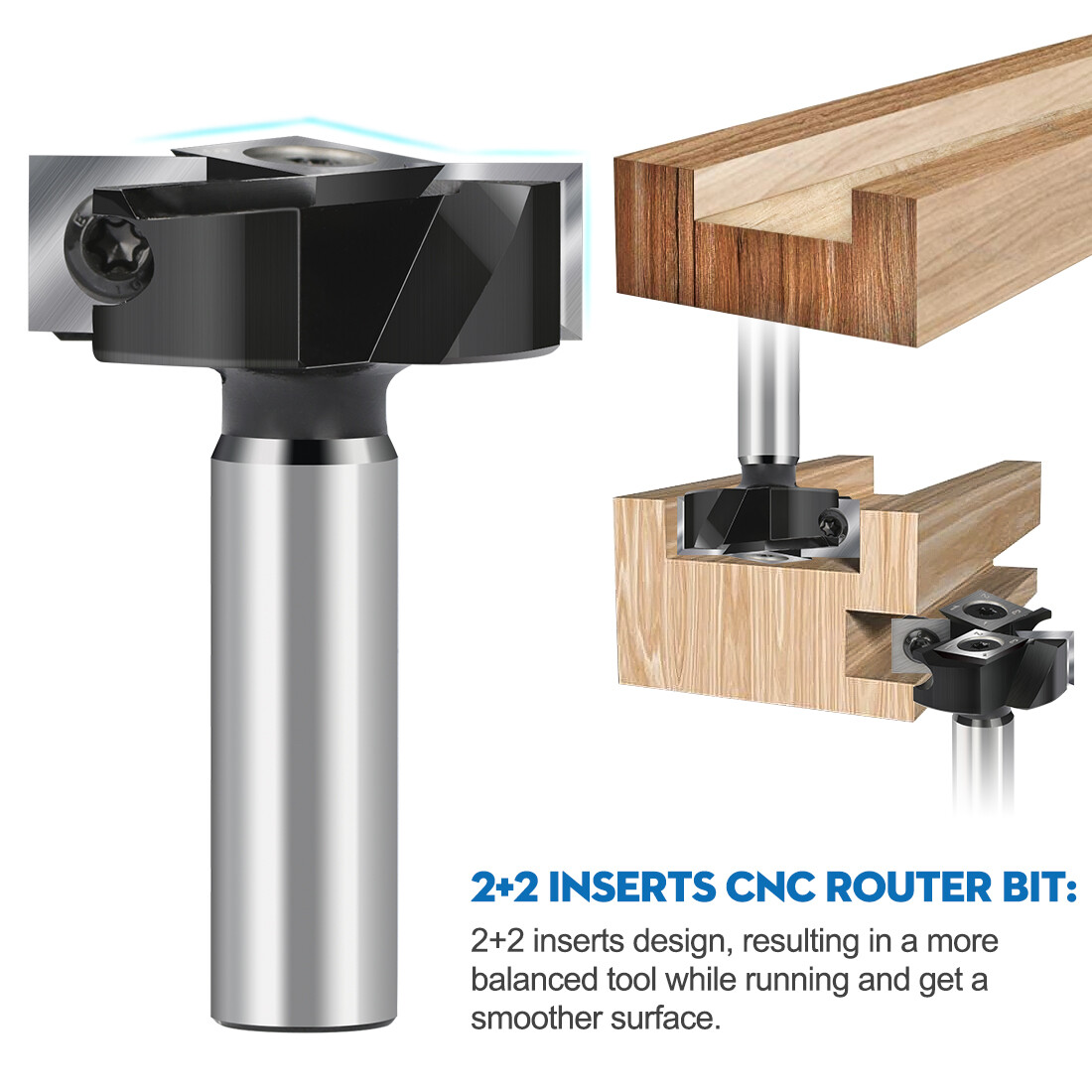 CNC Spoilboard Surfacing Router Bit 1/2" Shank Slab Flattening Wood Planer Bit