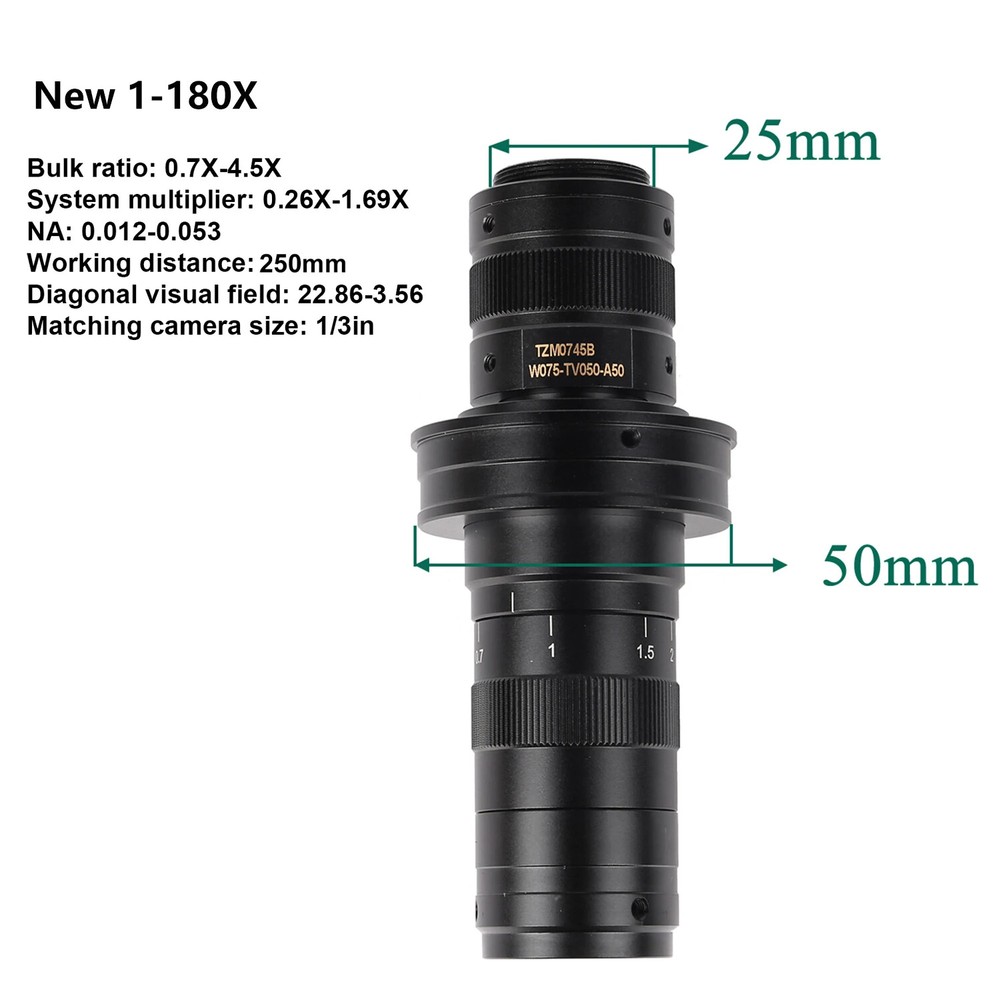 Adjustable Magnification Microscope Lens Zoom C Mount Lens For Microscope Camera