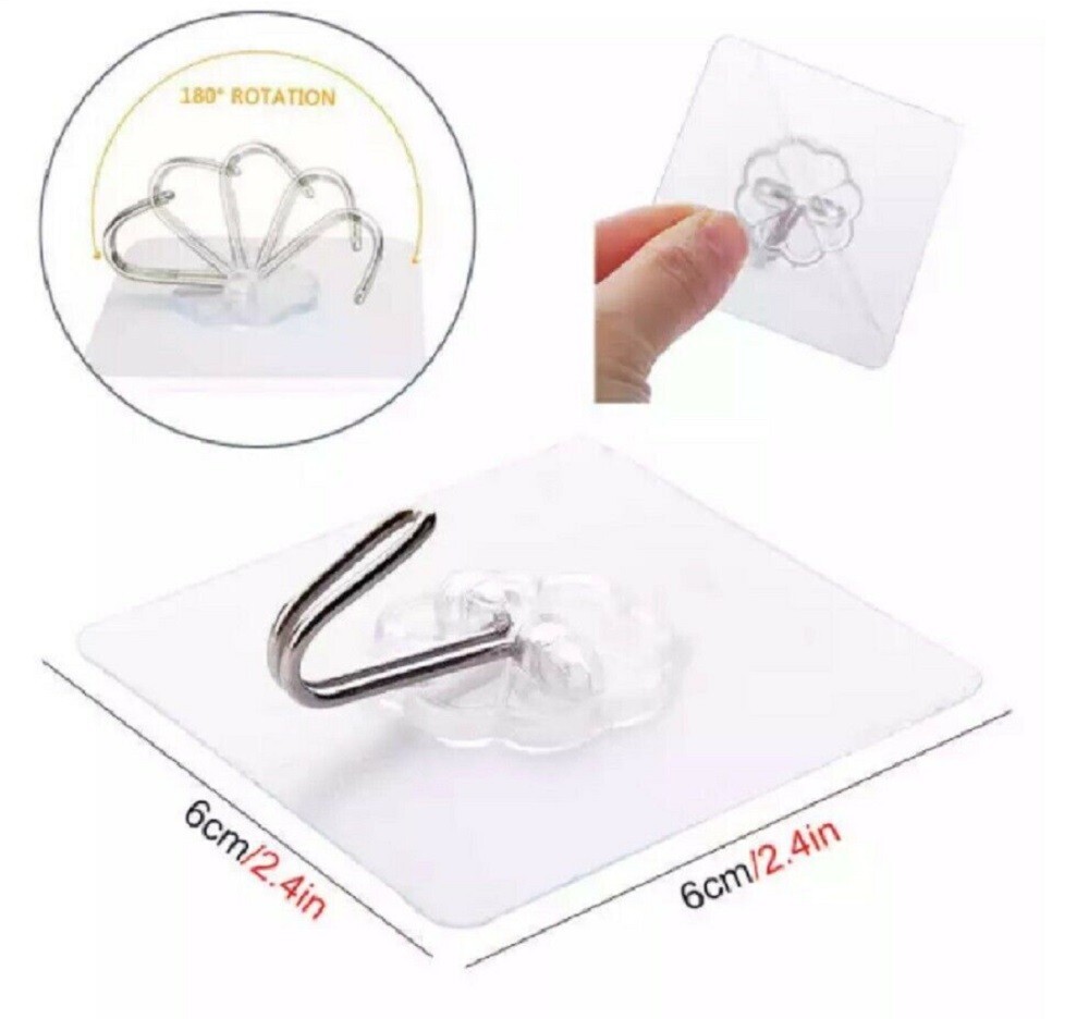 24‑Pack Non‑Trace Adhesive Wall Hooks – Sticky Hangers for Clothes & Kitchen