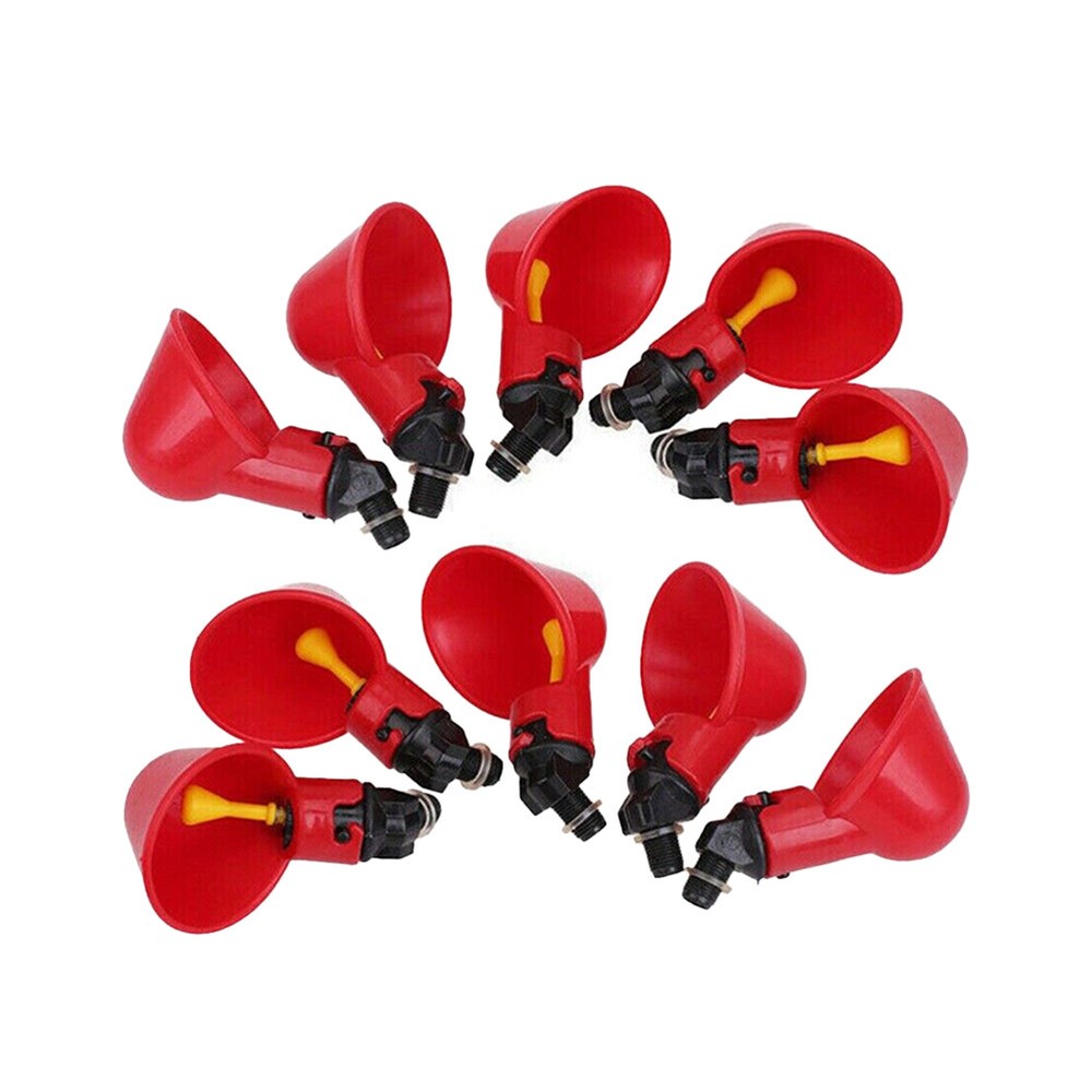 US 10-20 Pcs Poultry Drinker Water Automatic Plastic Bird Drinker Cups Dispenser