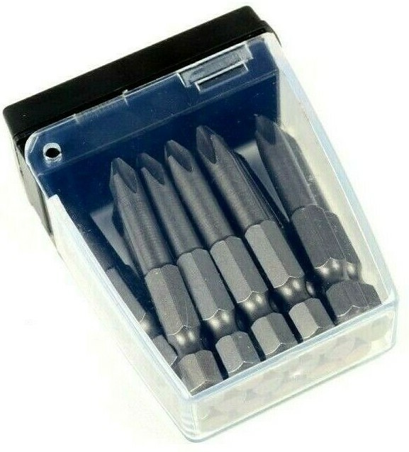 Screwdriver Bit 2" Phillips Type 1/4" Hex Shank Quick Change PH-2 Steel 16 pc