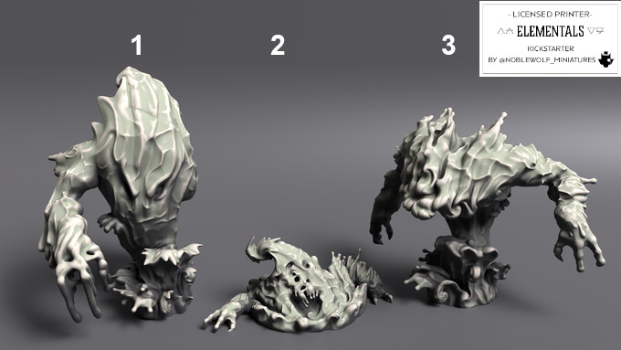 Water Elementals Kickstarter Noblewolf Miniatures Models Dungeons and Dragons