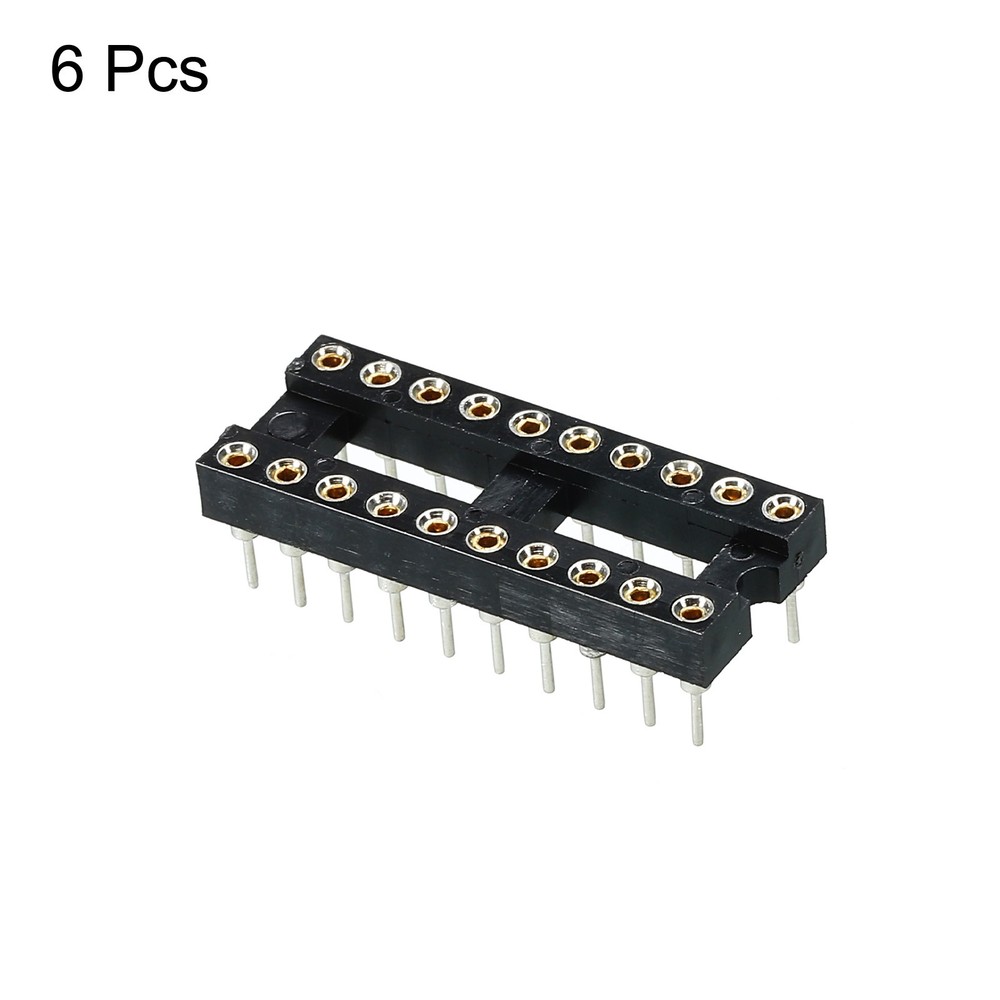 DIP IC Chip Socket Adapter Round Pin 20P 2.54mm Pitch IC Socket, 6 Pack