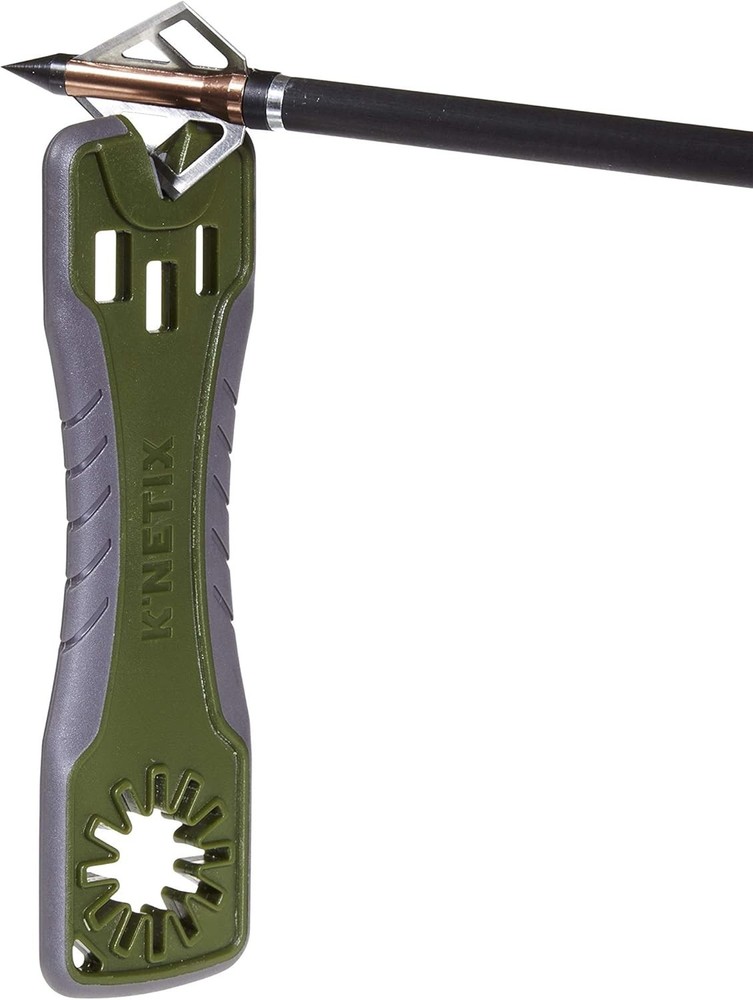 Archery Broadhead Wrench Sharpener Tool Multipurpose 3-in-1 Green