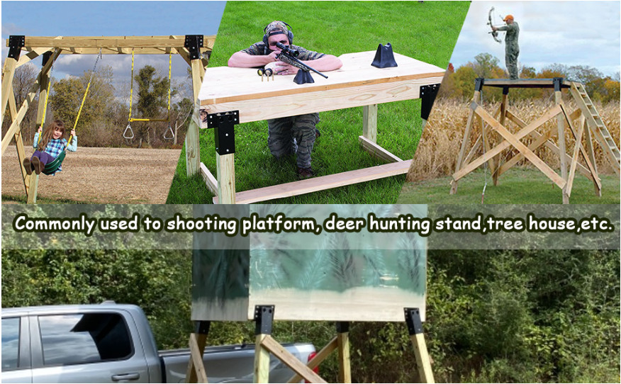 Elevator Brackets 4x4 Deer Stand Brackets for Hunting Blind Tree Stand 4 PCS Set
