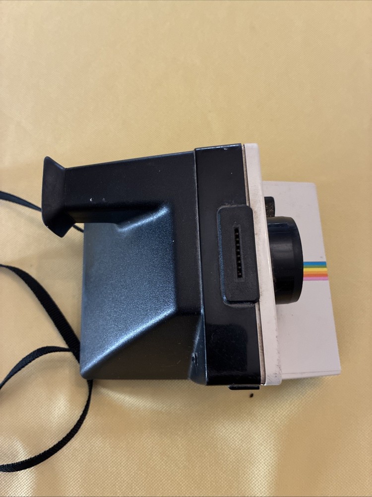 Polaroid One Step Land Camera Rainbow Stripe with Strap Vintage - Untested