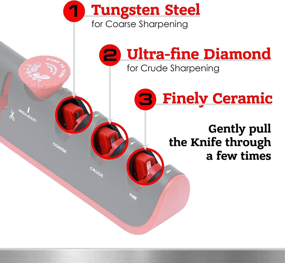 4 in 1 Knife Sharpener Professional Ceramic Tungsten Kitchen Sharpening System