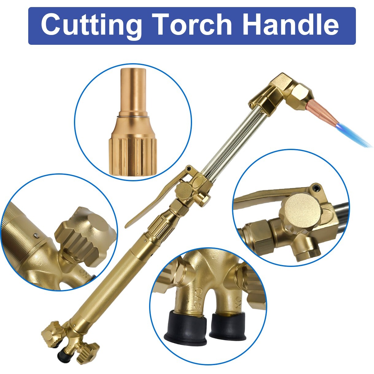 Oxygen Acetylene Gas Cutting Torch Regulator Welding Kit w/15' Hose Glasses Case