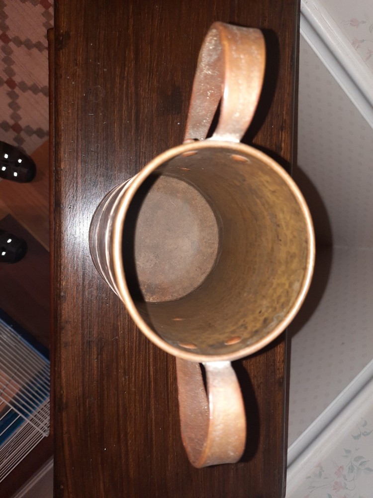 Antique Russian 2 Handled Cup Copper Brass